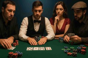 Jogadores disputando poker no app 55AA ao vivo