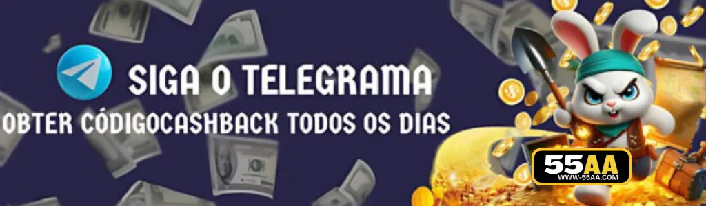 Canal do Telegram do 55AA cassino com promoções exclusivas